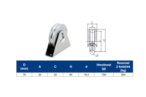 H-AU80 pojezdové kolo s jedním ložiskem